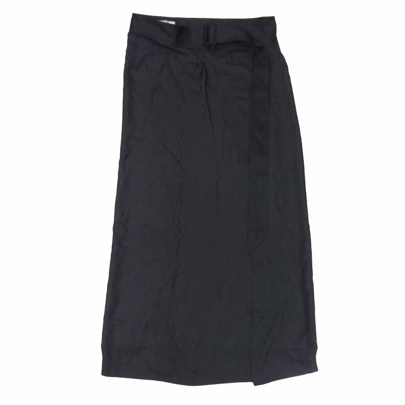 DIOR HOMME ディオールオム 7E3190020104 エディ期 シルク ラップ スカート ブラック系 46【中古】