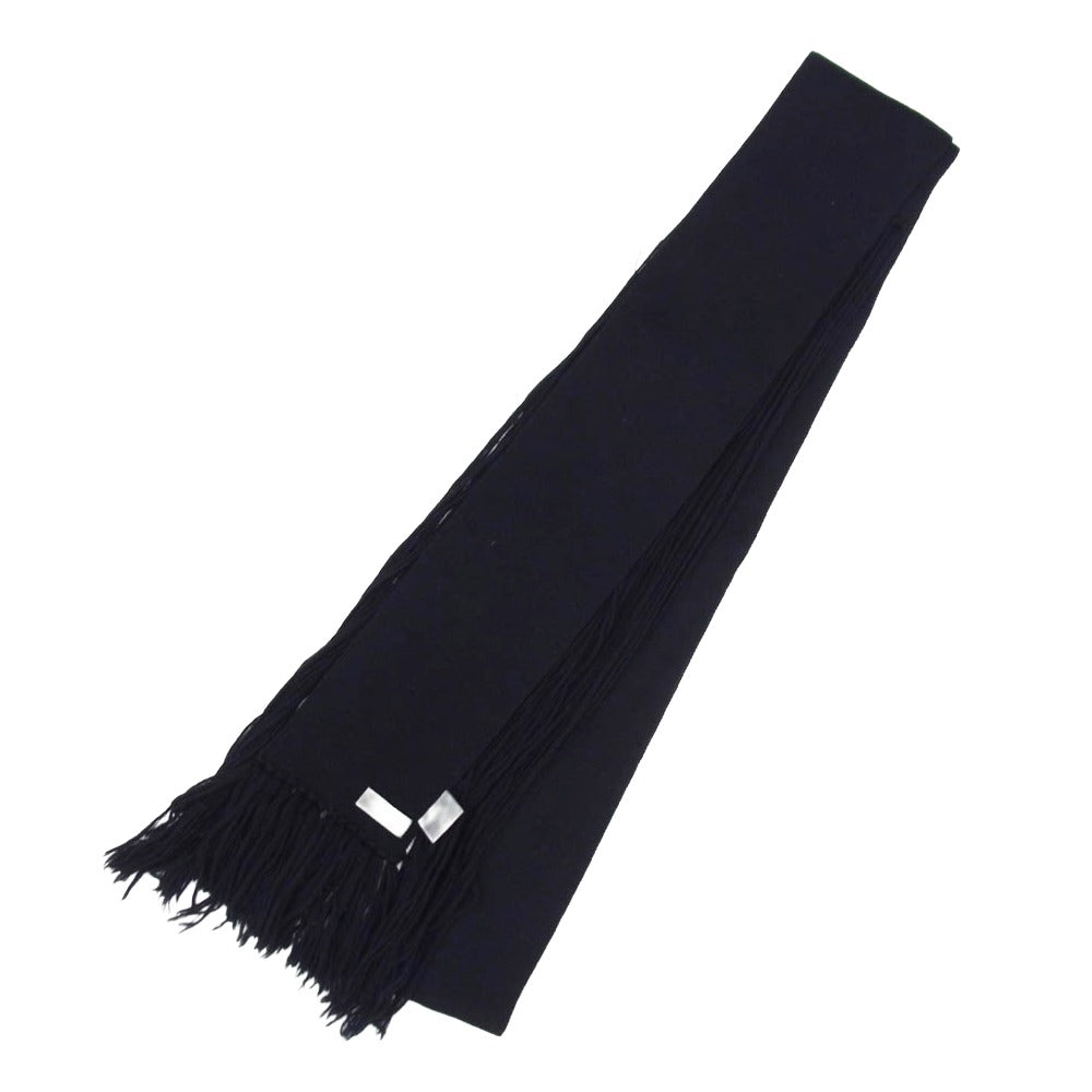 DIOR HOMME ディオールオム 04AW 4HH4091501 エディ期 フリンジ ウール ロング マフラー ストール ブラック系【中古】