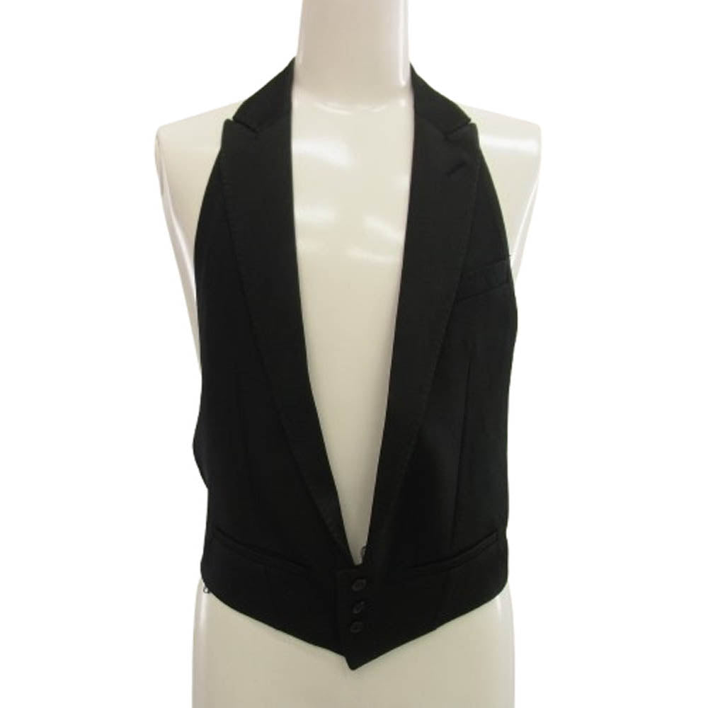 DIOR HOMME ディオールオム 6EH1061821 エディ期 ピークドラペル ジレ ベスト ブラック系 46【中古】