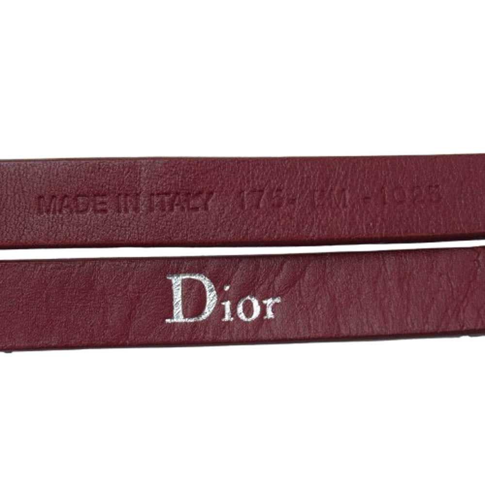 DIOR HOMME ディオールオム 06SS 175-BM-1025 エディ期 レザー ナロー サスペンダー レッド系【中古】