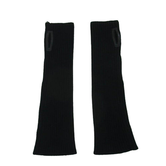 DIOR HOMME ディオールオム 04AW 4HH4092311 エディ期 レザートリム サムホール ニット アームウォーマー ブラック系【中古】