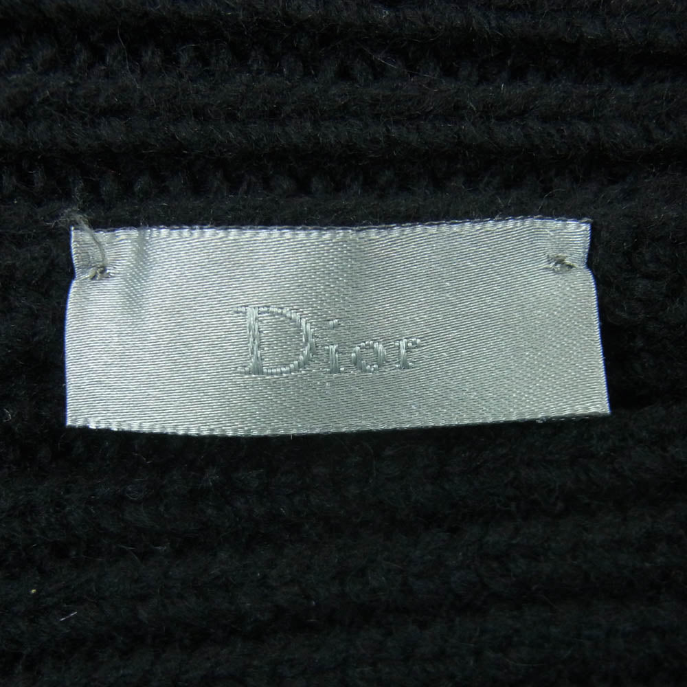 DIOR HOMME ディオールオム 04AW 4HH4092311 エディ期 レザートリム サムホール ニット アームウォーマー ブラック系【中古】
