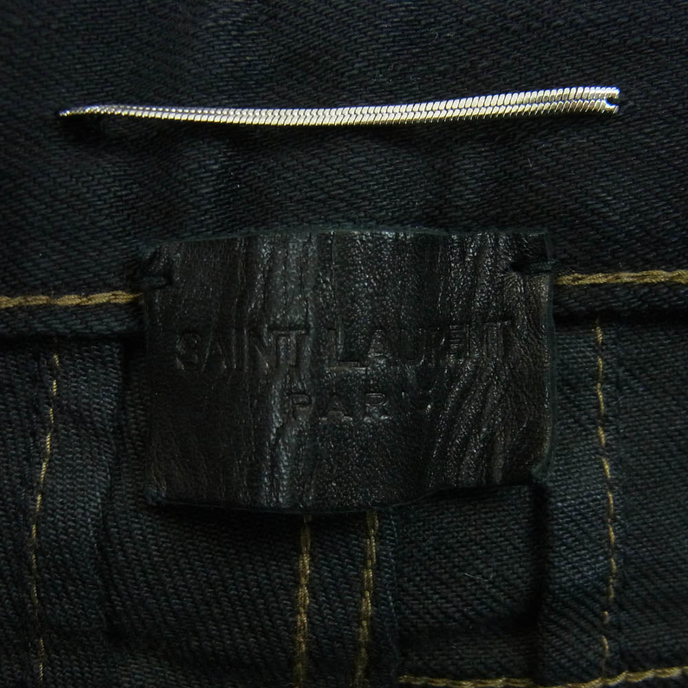 SAINT LAURENT サンローラン 16AW 391659 Y851I エディ期 Destroyed Skinny Jeans デストロイ ダメージ スキニー デニム パンツ ブラック系 32【中古】