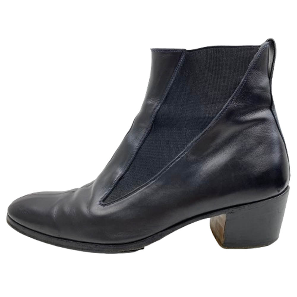 DIOR HOMME ディオールオム エディ期 サイドゴア レザー ヒール ブーツ ブラック系 44【中古】