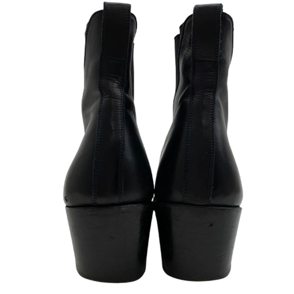 DIOR HOMME ディオールオム エディ期 サイドゴア レザー ヒール ブーツ ブラック系 44【中古】