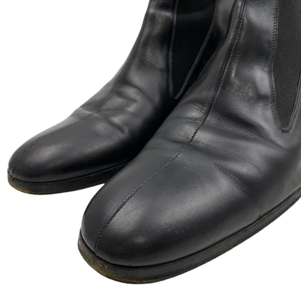 DIOR HOMME ディオールオム エディ期 サイドゴア レザー ヒール ブーツ ブラック系 44【中古】