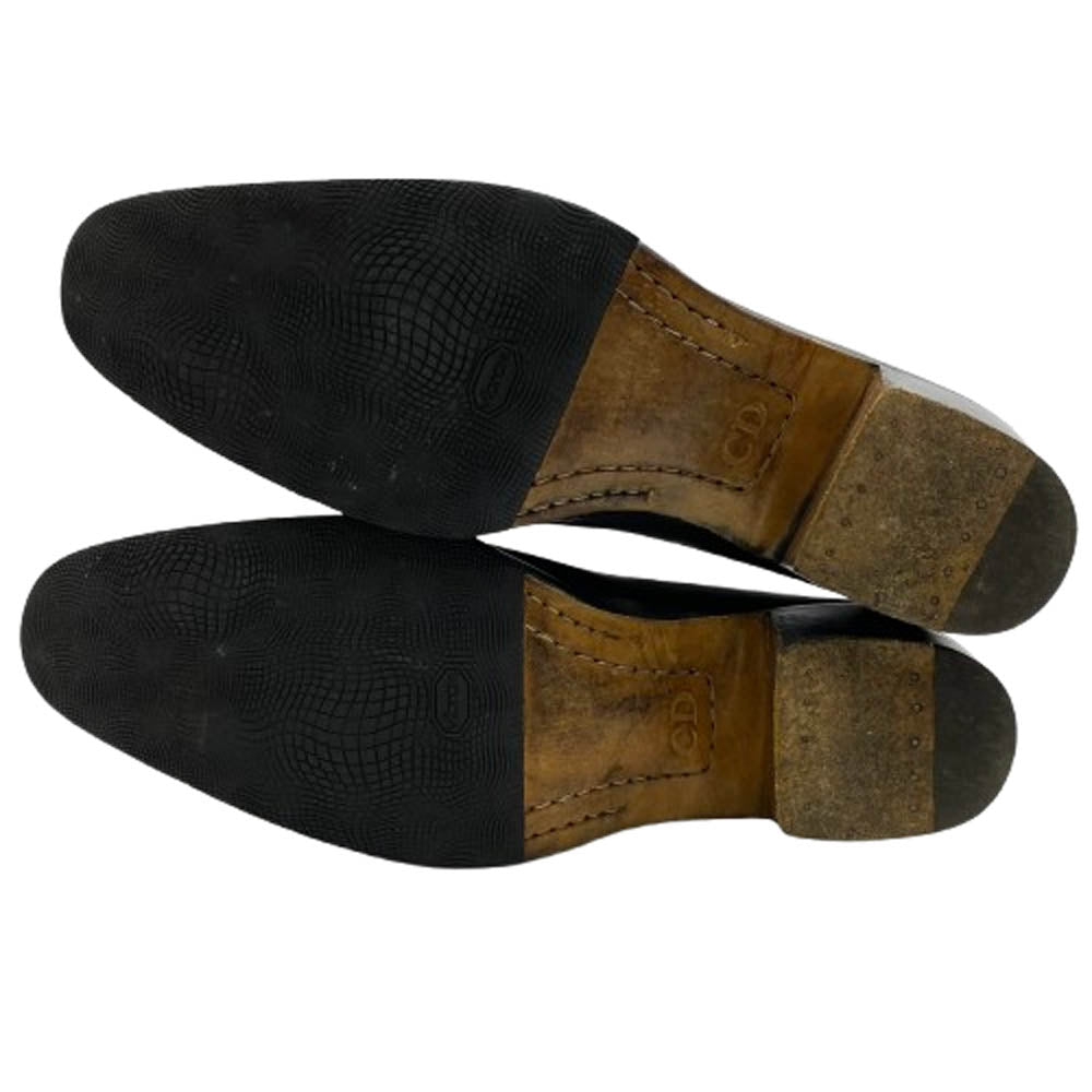 DIOR HOMME ディオールオム エディ期 サイドゴア レザー ヒール ブーツ ブラック系 44【中古】