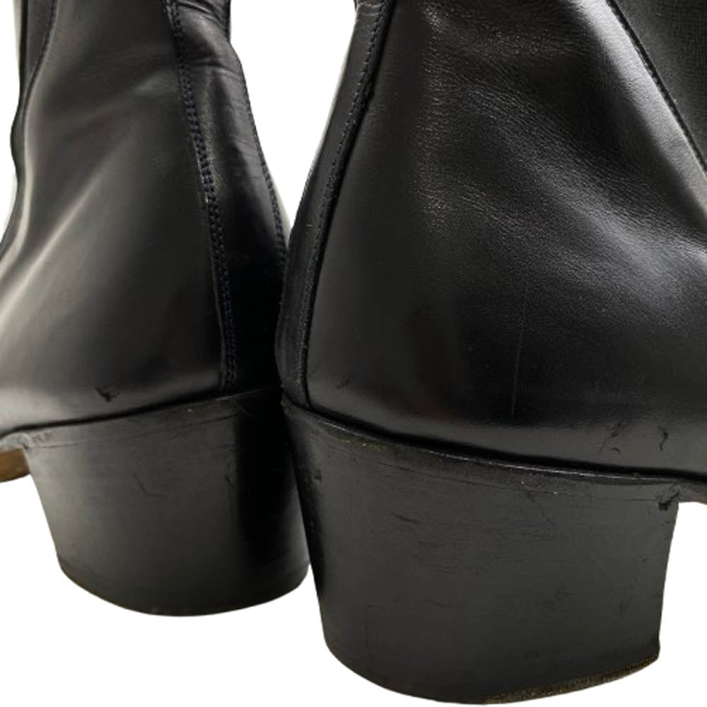 DIOR HOMME ディオールオム エディ期 サイドゴア レザー ヒール ブーツ ブラック系 44【中古】
