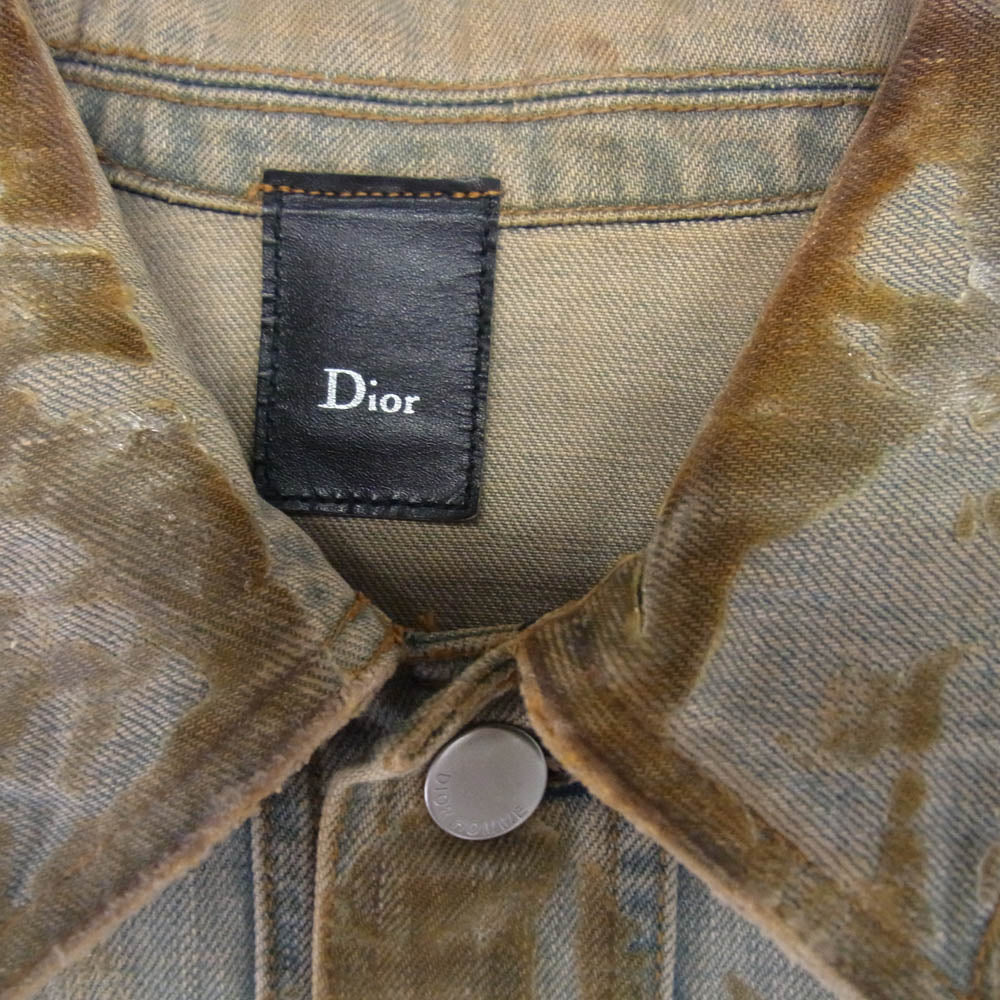 DIOR HOMME ディオールオム 04SS エディ期 アイスブルー ラスターコーティング デニム ジャケット マルチカラー系 50【中古】
