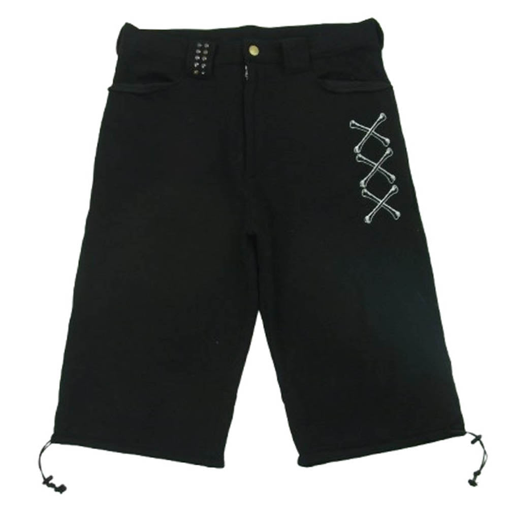 HEX ANTISTYLE ヘックスアンチスタイル 刺繍 スタッズ スウェット 七分丈 ハーフ パンツ ブラック系 M【中古】