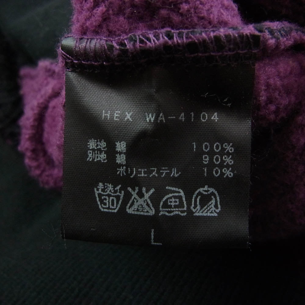 HEX ANTISTYLE ヘックスアンチスタイル クラッシュ加工 ジップ フード パーカー ブラック系 パープル系 L【中古】