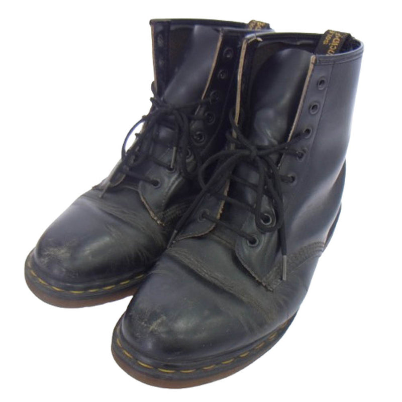 Dr.Martens ドクターマーチン イングランド製 8ホール レザー ブーツ ブラック系【中古】