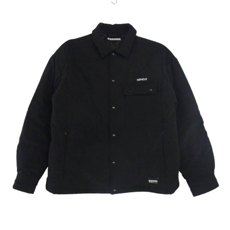NEIGHBORHOOD ネイバーフッド 24SS 242TSNH-SHM08 PADDED SHIRT LS ロゴ 刺繍 ジャケット ブラック系 L【中古】