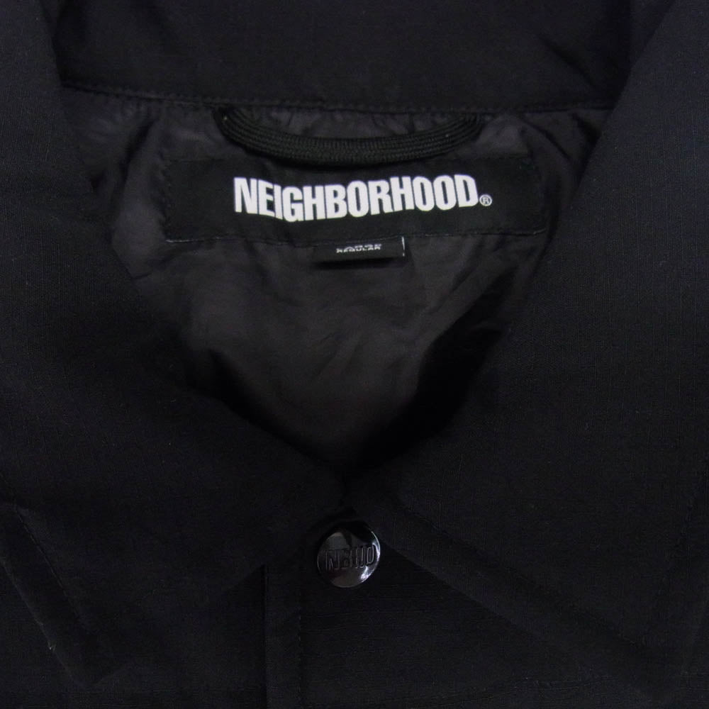 NEIGHBORHOOD ネイバーフッド 24SS 242TSNH-SHM08 PADDED SHIRT LS ロゴ 刺繍 ジャケット ブラック系 L【中古】