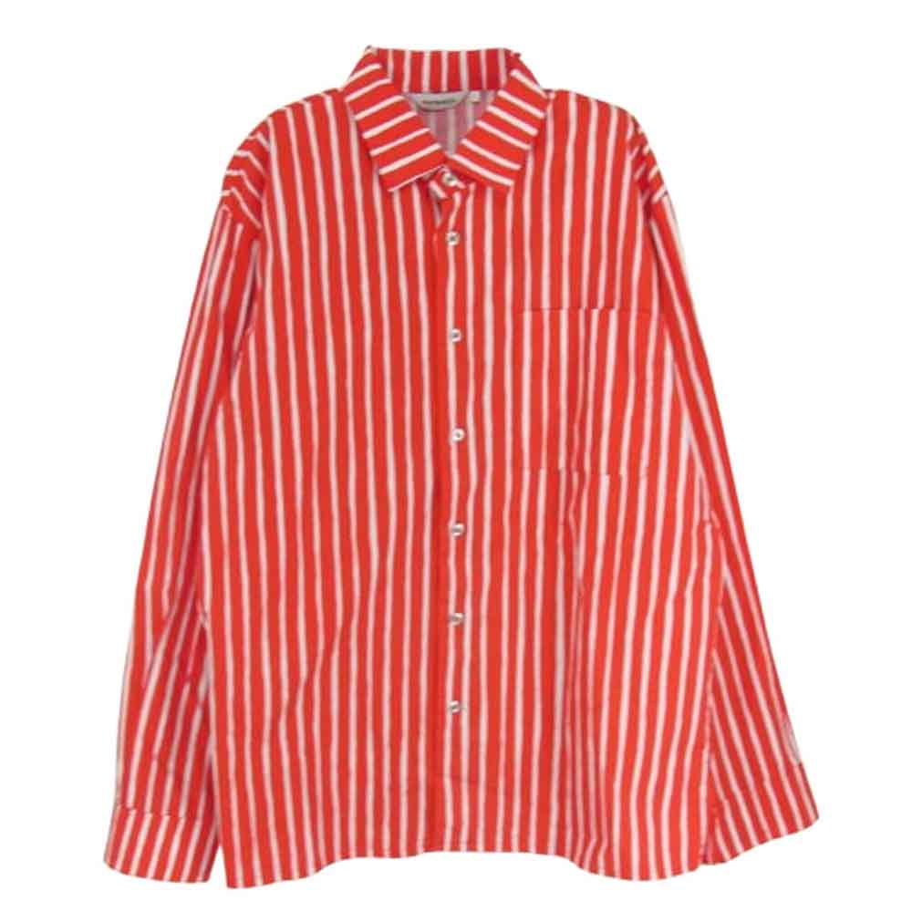 marimekko マリメッコ jokapoika ヨカポイカ ストライプ 長袖シャツ レッド系 S【中古】