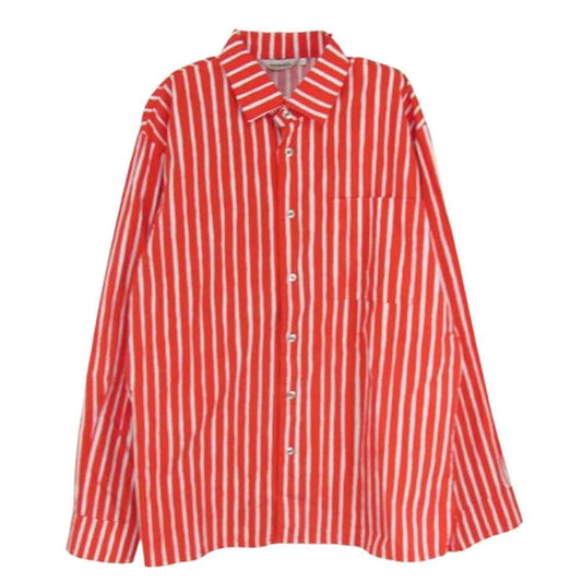 marimekko マリメッコ jokapoika ヨカポイカ ストライプ 長袖シャツ レッド系 S【中古】