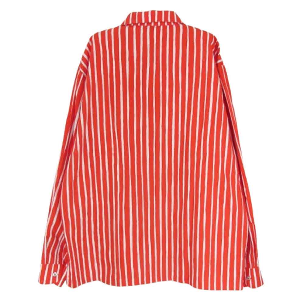 marimekko マリメッコ jokapoika ヨカポイカ ストライプ 長袖シャツ レッド系 S【中古】