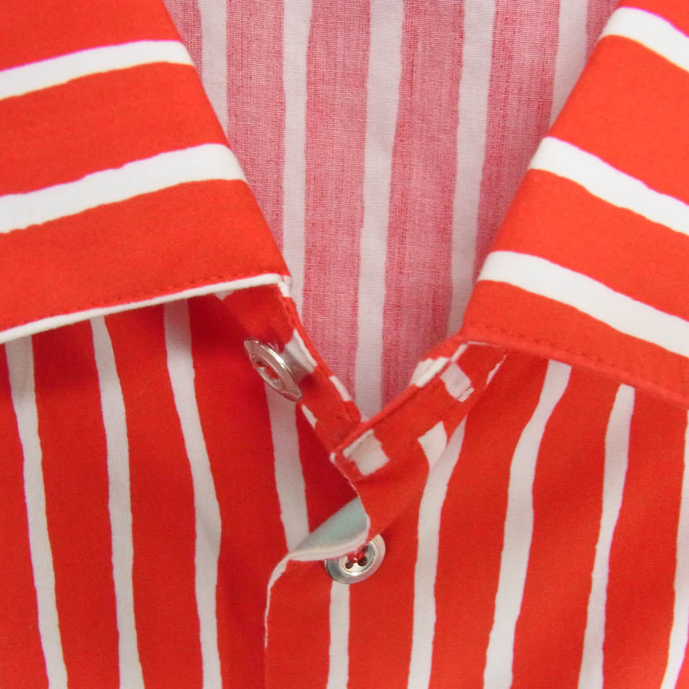 marimekko マリメッコ jokapoika ヨカポイカ ストライプ 長袖シャツ レッド系 S【中古】