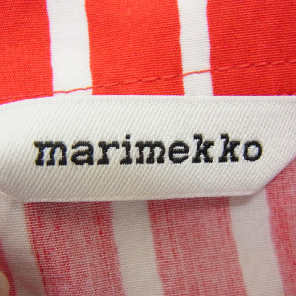 marimekko マリメッコ jokapoika ヨカポイカ ストライプ 長袖シャツ レッド系 S【中古】