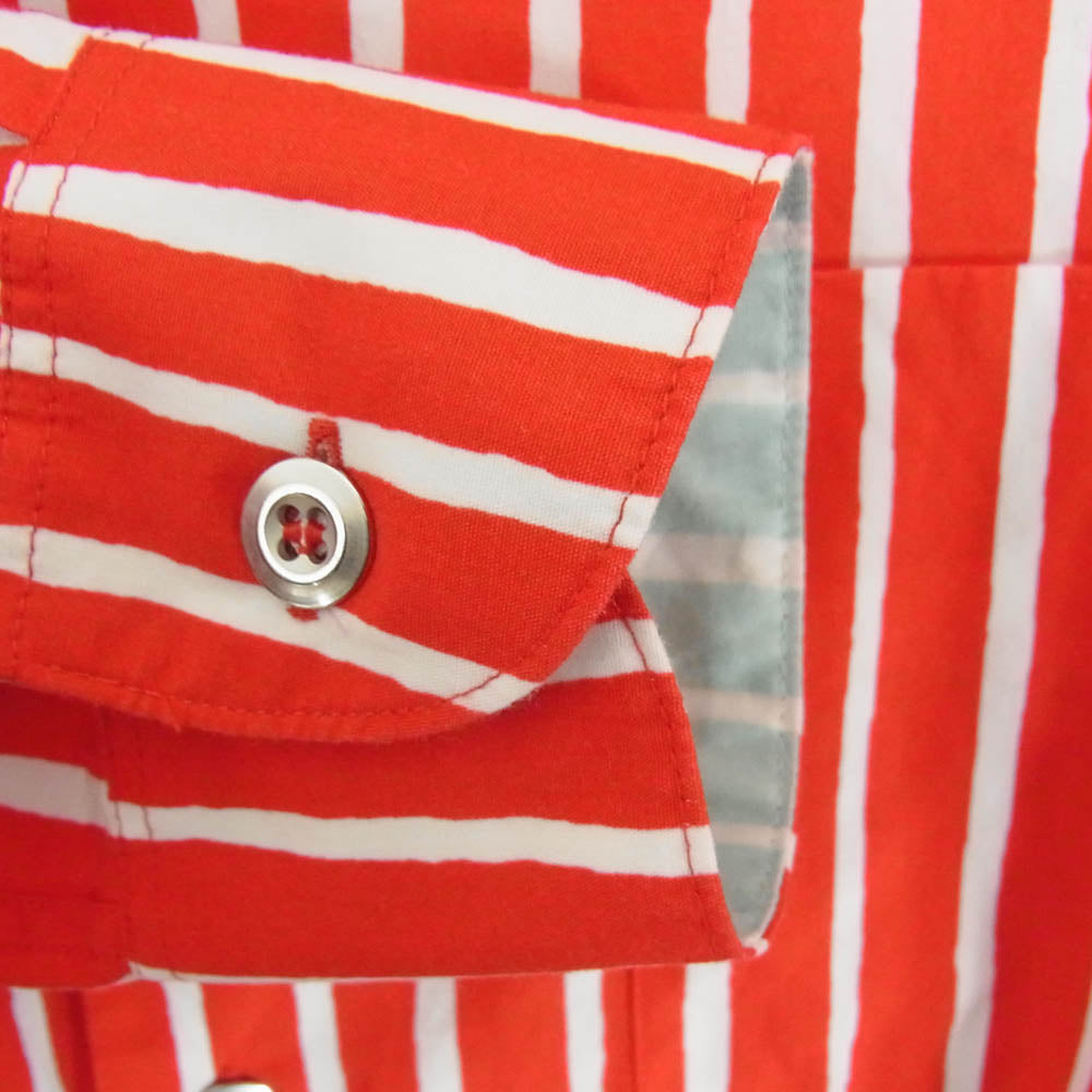 marimekko マリメッコ jokapoika ヨカポイカ ストライプ 長袖シャツ レッド系 S【中古】