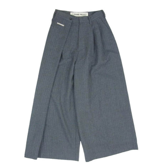 プランク プロジェクト 31232465203 Furano Stripe Wrapped Wide Pants ストライプ ワイド パンツ グレー系 36【中古】