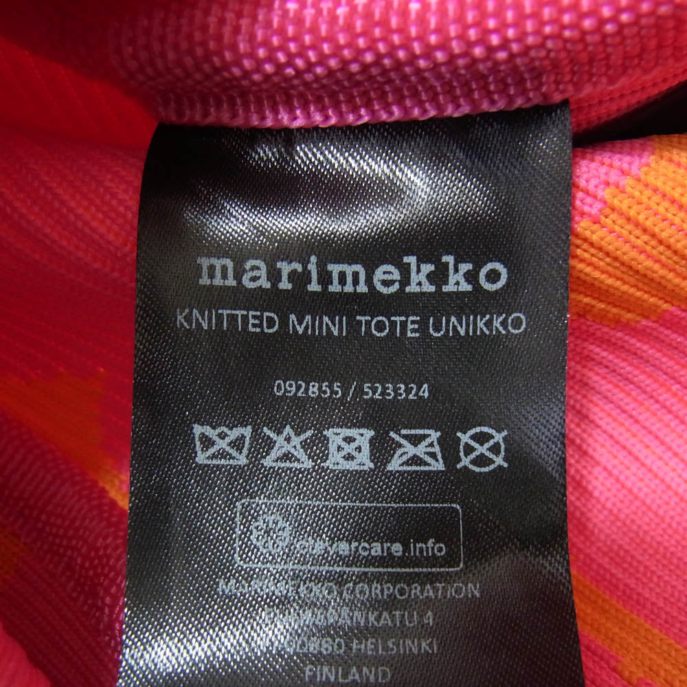 marimekko マリメッコ Knitted Mini Tote Merirosvo メリロスヴォ ミニトートバッグ オレンジ系【中古】