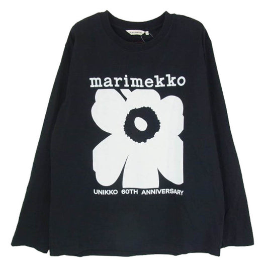marimekko マリメッコ Unikko 60Th Anniversary ウニッコ 60周年記念 フラワープリント 長袖カットソー ブラック系 S【中古】