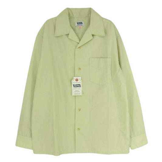 Pherrow's フェローズ 24S-PISL1 オープンカラー 長袖 シャツ ライトグリーン系 L【美品】【中古】