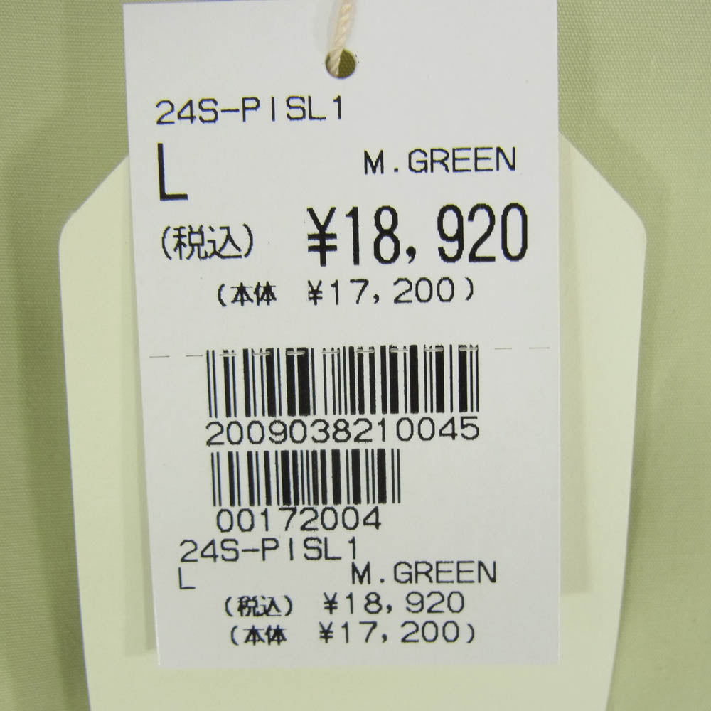 Pherrow's フェローズ 24S-PISL1 オープンカラー 長袖 シャツ ライトグリーン系 L【美品】【中古】