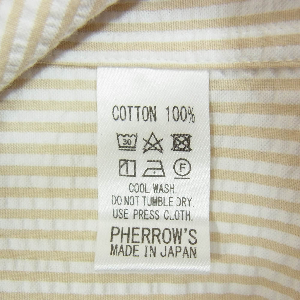 Pherrow's フェローズ 24S-PSCJ1 シアサッカー アンコン テーラード ジャケット ベージュ系 L【美品】【中古】