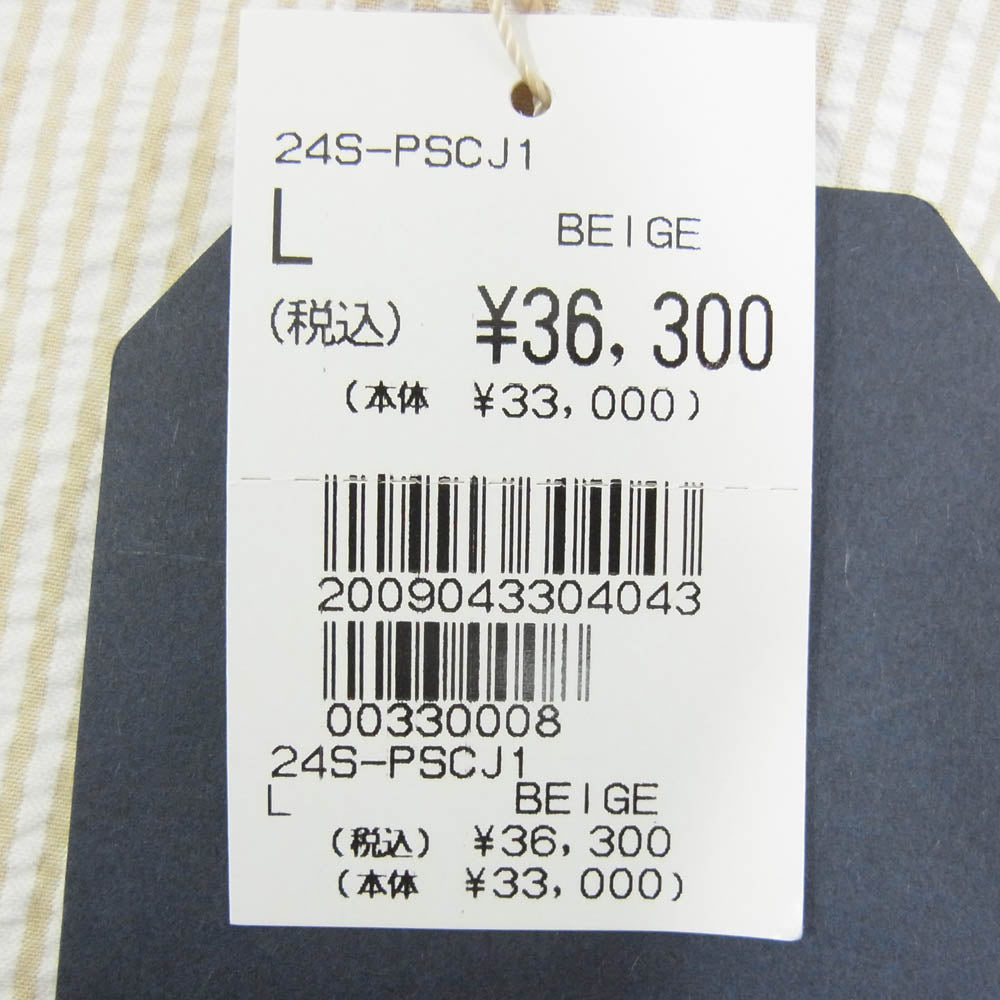 Pherrow's フェローズ 24S-PSCJ1 シアサッカー アンコン テーラード ジャケット ベージュ系 L【美品】【中古】