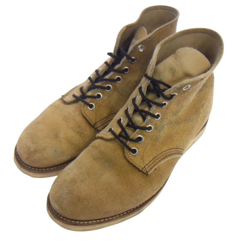 RED WING レッドウィング 8167 刺繍羽タグ アイリッシュセッター プレーントゥ スエード ブーツ ベージュ系 US8E【中古】