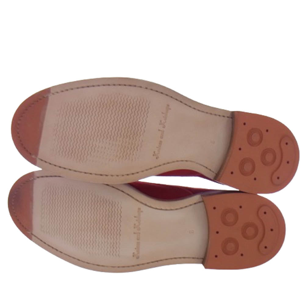JELADO ジェラード × RHYTHM FOOTWEAR リズムフットウエア カウスエード オックスフォード シューズ レッド系 8【美品】【中古】