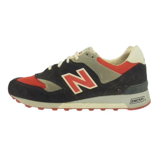 NEW BALANCE ニューバランス M577SMR 英国製 ローカット スニーカー レッド系 ブラック系 グレー系 UK7.5【中古】