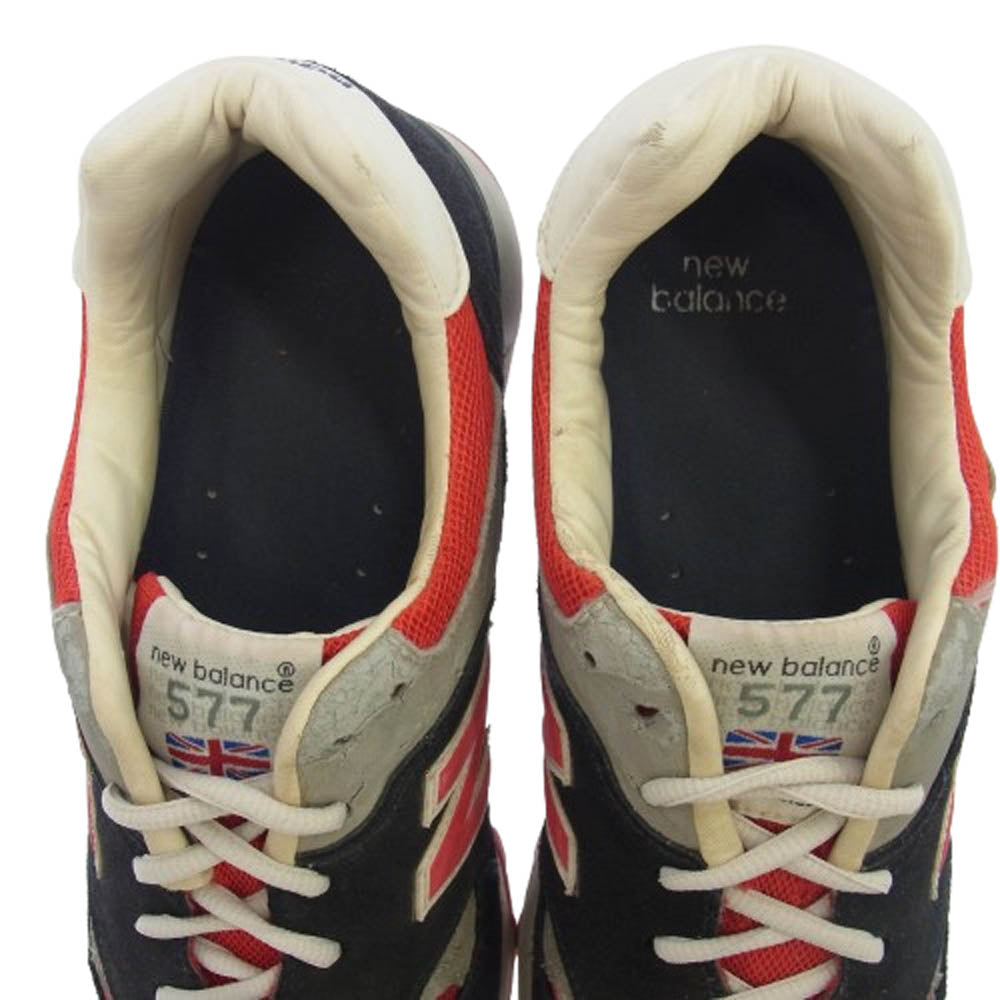 NEW BALANCE ニューバランス M577SMR 英国製 ローカット スニーカー レッド系 ブラック系 グレー系 UK7.5【中古】