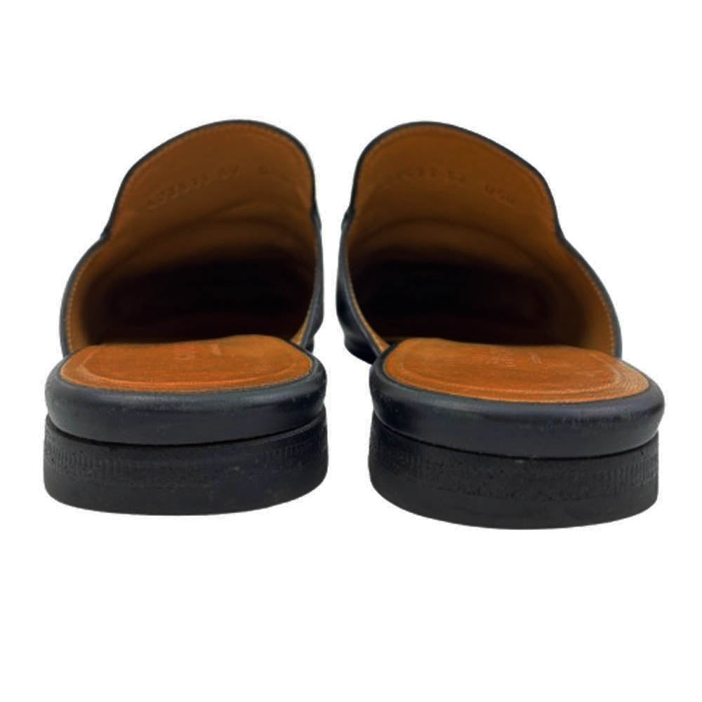 GUCCI グッチ 423513 ホースビット プリンスタウン ゴールド金具 レザー スリッパ シューズ ブラック系 37【中古】