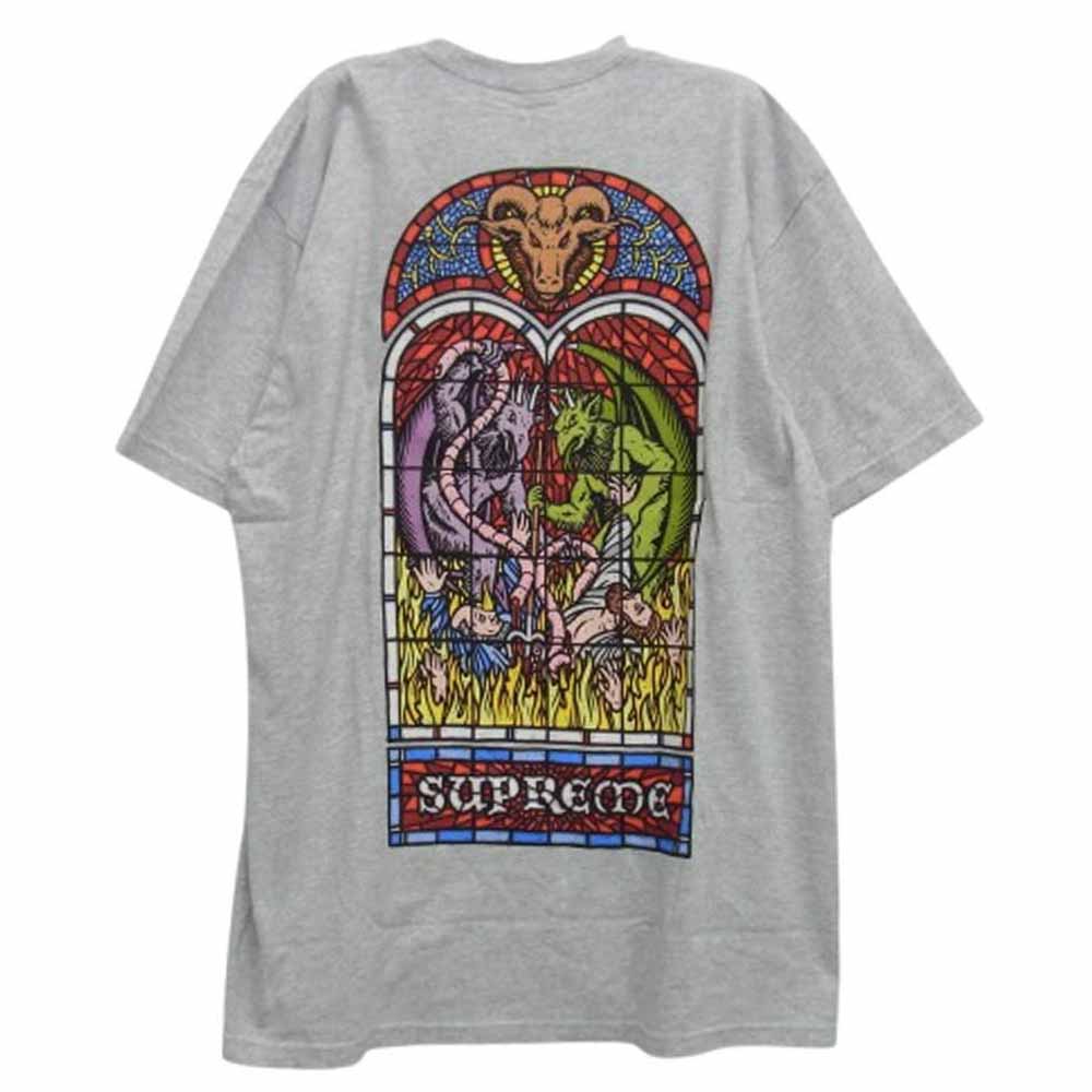 Supreme シュプリーム 23AW Worship Tee ワーシップ ワーシップ バックプリント Tシャツ 半袖カットソー グレー系 L【新古品】【未使用】【中古】
