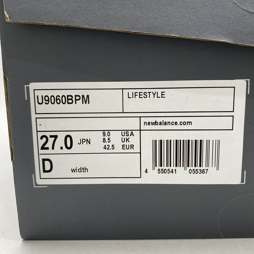 NEW BALANCE ニューバランス U9060BPM 9060 Triple Black トリプルブラック ローカットスニーカー ブラック系 27cm【新古品】【未使用】【中古】