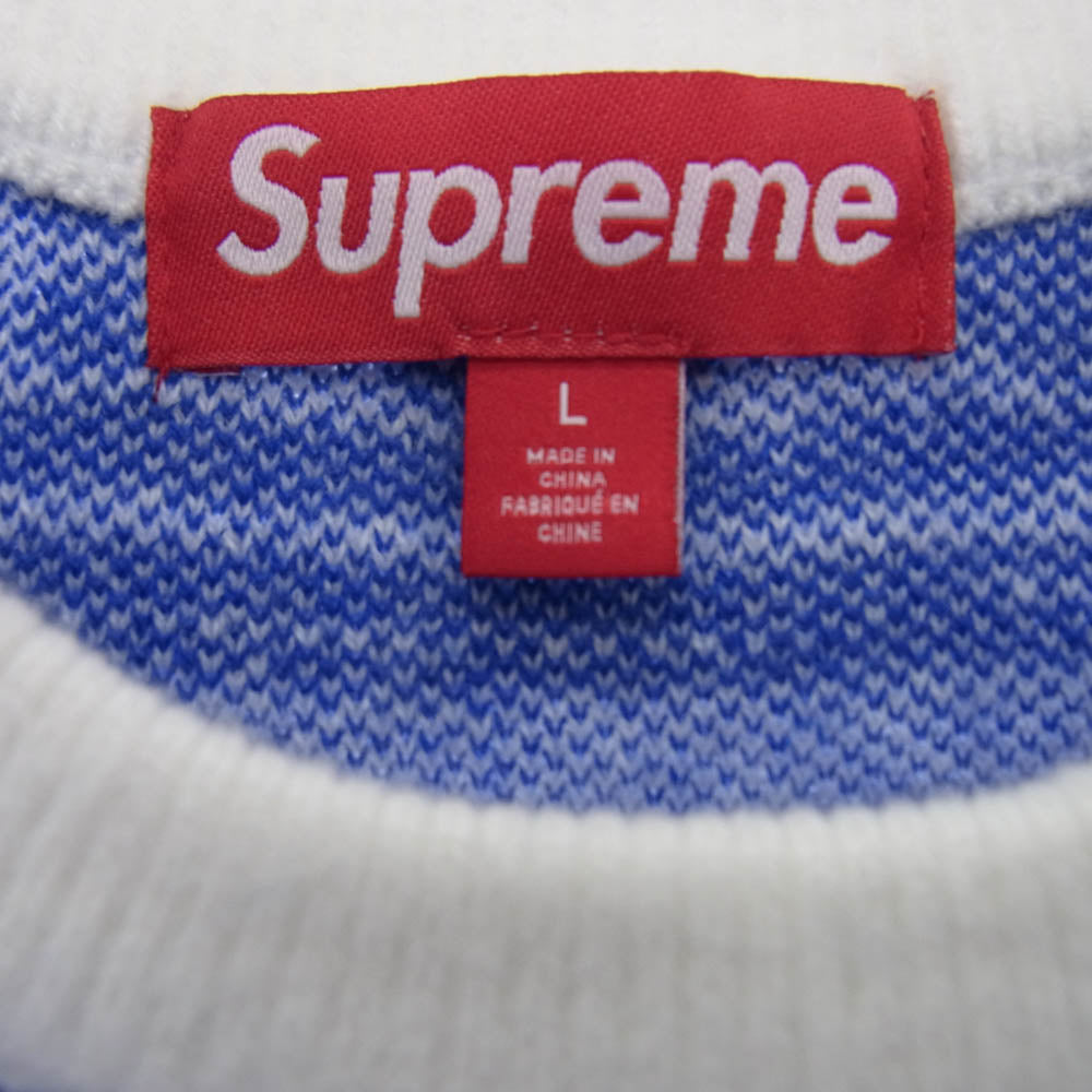 Supreme シュプリーム 25SS MONEY SWEATER マネーセーター 総柄 クルーネックニット ブルー系 ホワイト系 L【新古品】【未使用】【中古】