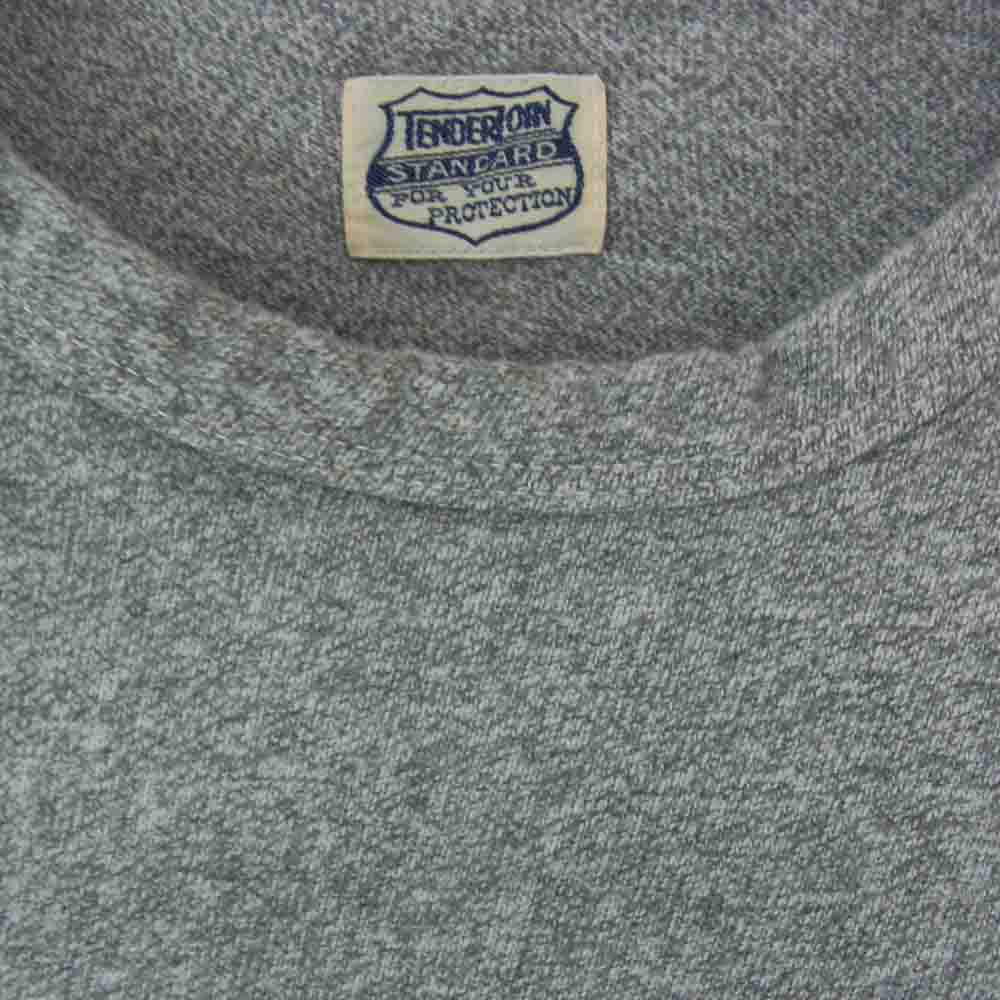 TENDERLOIN テンダーロイン バックロゴプリント 袖ロゴ クルーネック ポケット付き 半袖 Tシャツ グレー系 S【中古】
