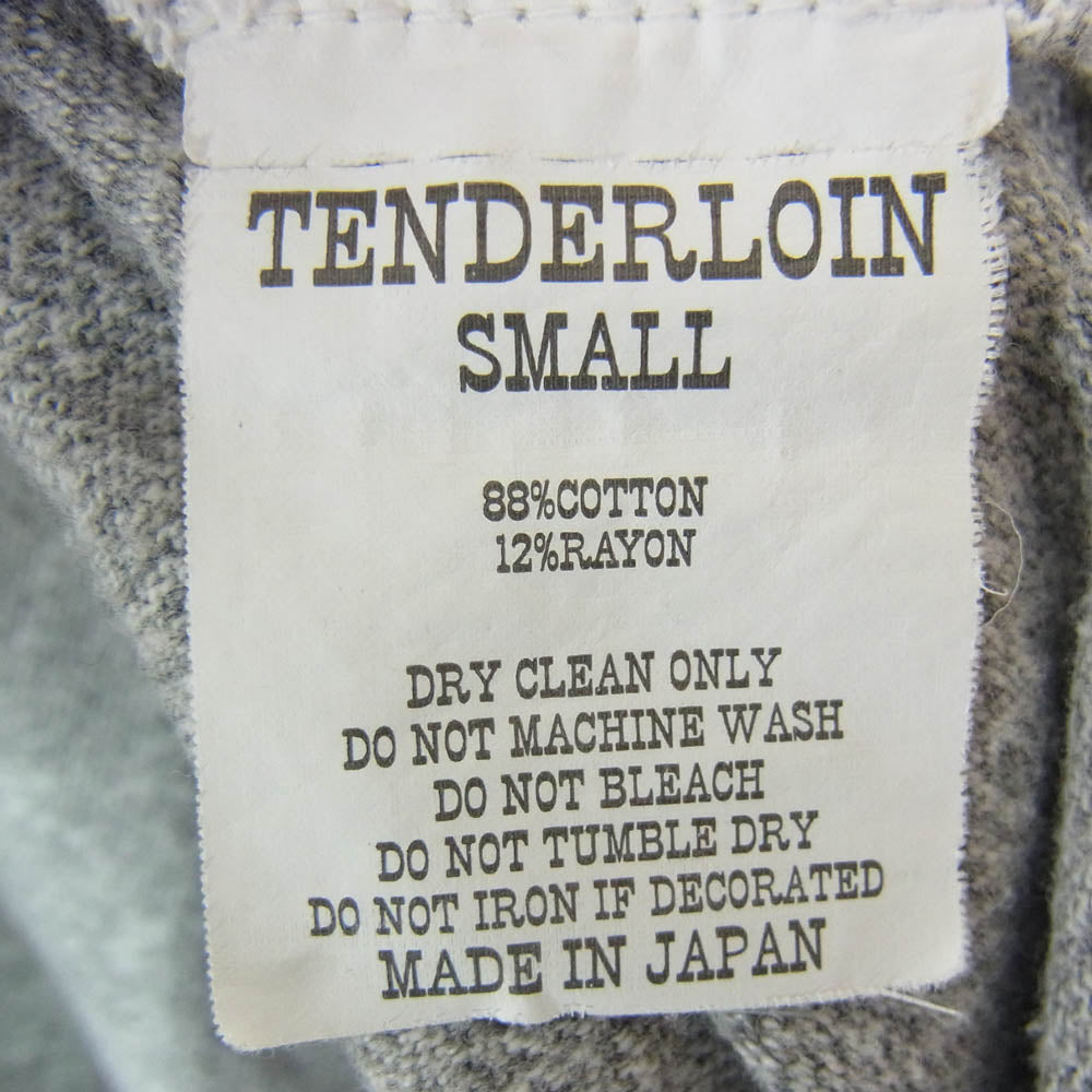 TENDERLOIN テンダーロイン バックロゴプリント 袖ロゴ クルーネック ポケット付き 半袖 Tシャツ グレー系 S【中古】