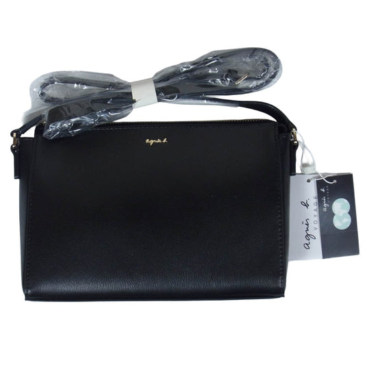 agnes b. アニエスベー VOYAGE ボヤージュ G784-VN01 レザー ショルダーバッグ ブラック系【極上美品】【中古】
