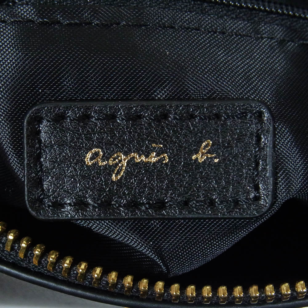 agnes b. アニエスベー VOYAGE ボヤージュ G784-VN01 レザー ショルダーバッグ ブラック系【極上美品】【中古】
