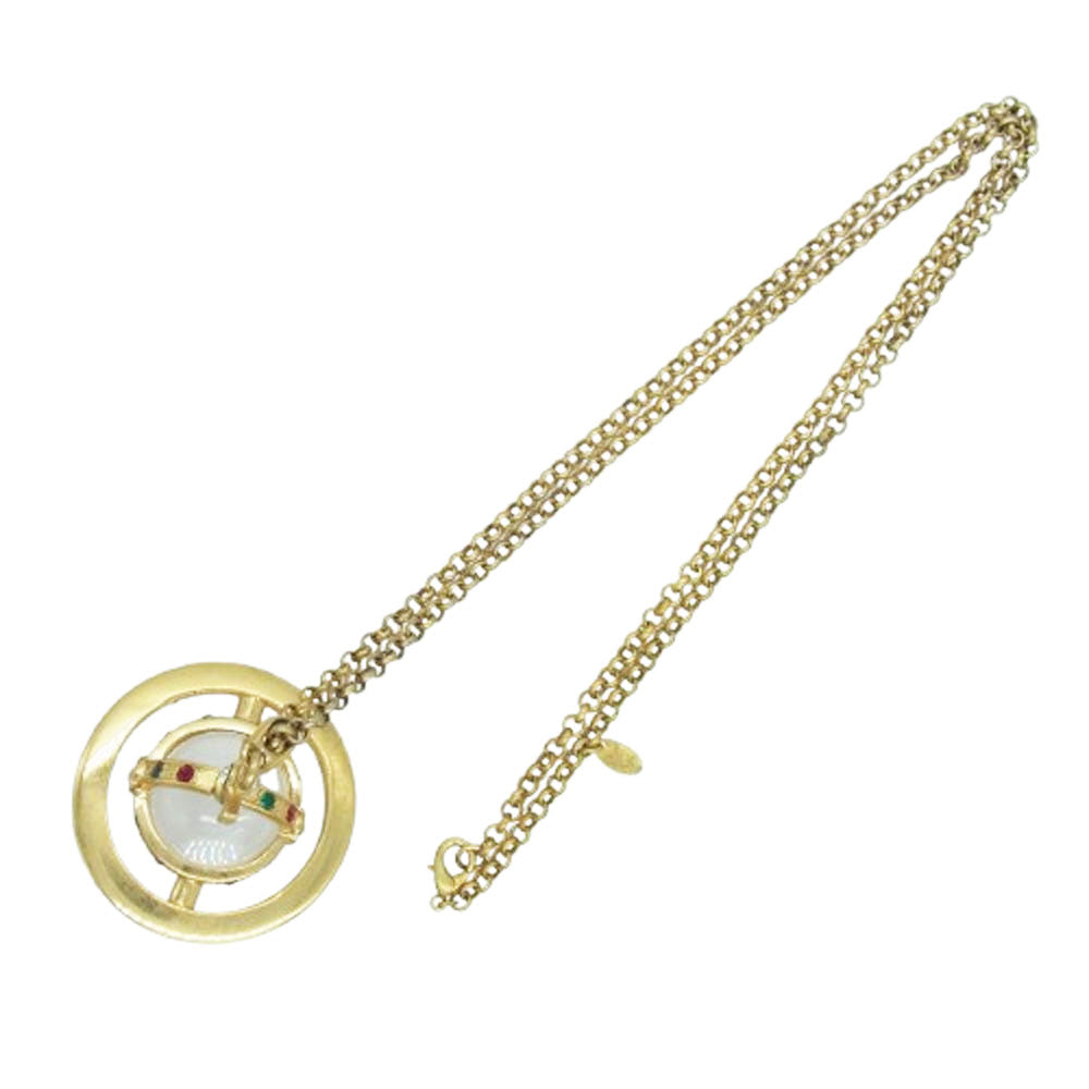 Vivienne Westwood ヴィヴィアンウエストウッド オーブ ラインストーン ネックレス ゴールド系【中古】