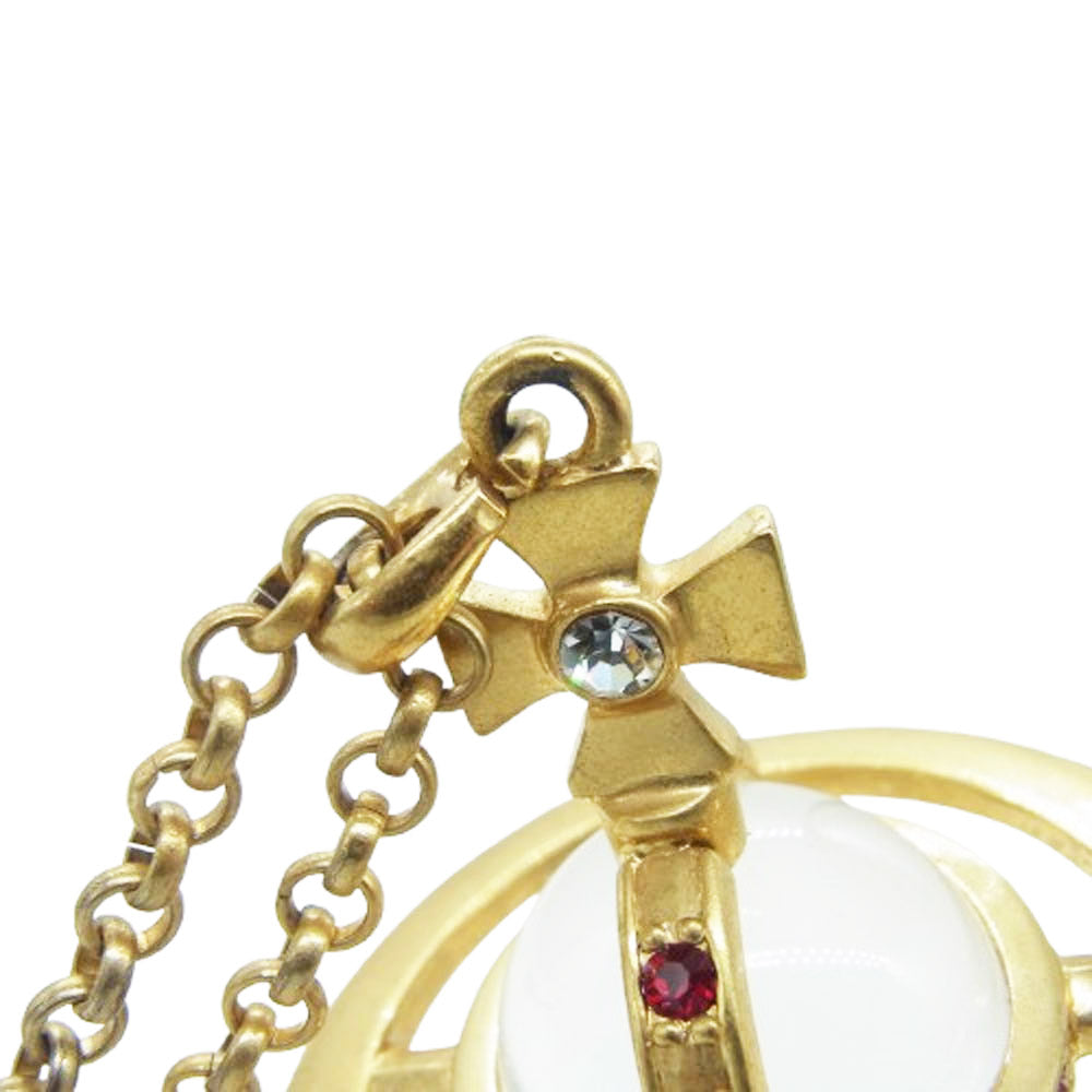 Vivienne Westwood ヴィヴィアンウエストウッド オーブ ラインストーン ネックレス ゴールド系【中古】