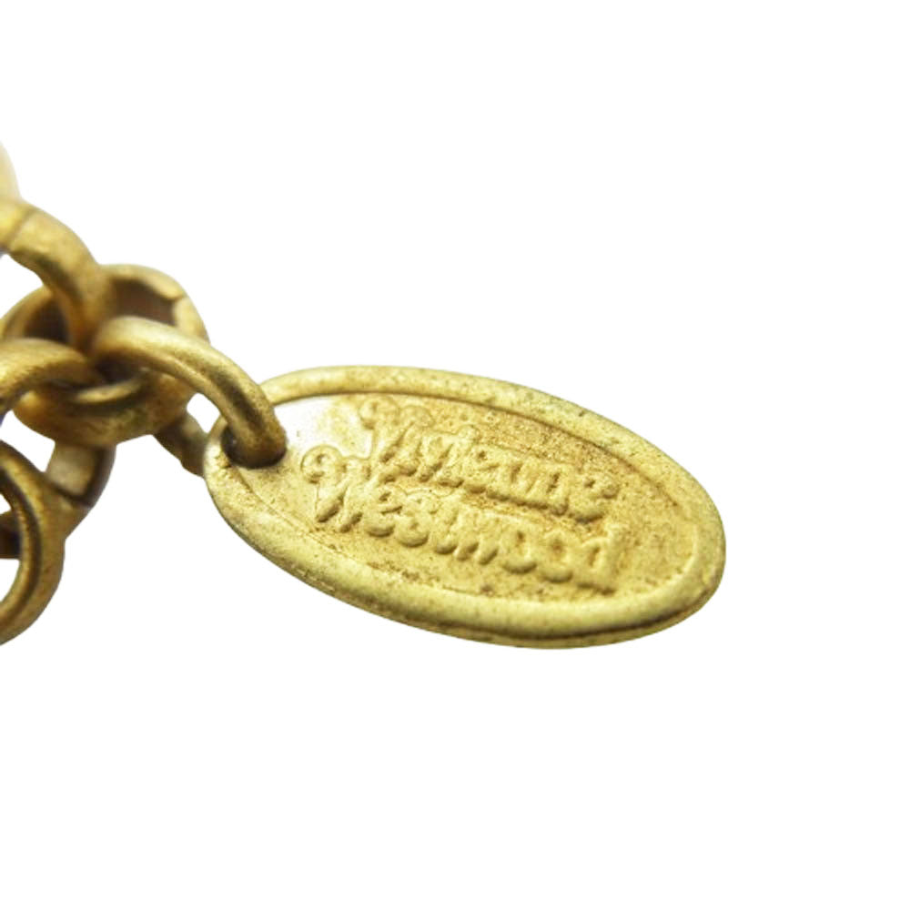 Vivienne Westwood ヴィヴィアンウエストウッド オーブ ラインストーン ネックレス ゴールド系【中古】