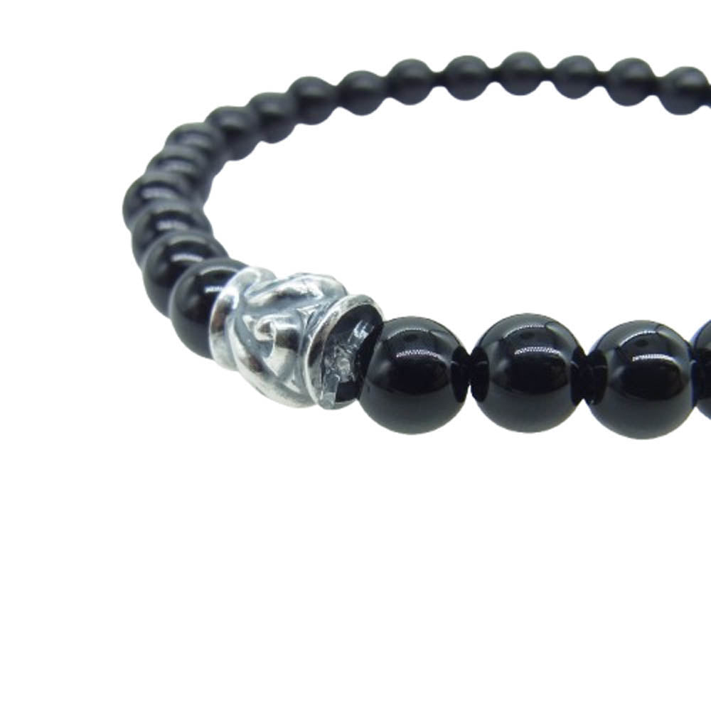 LONE ONES ロンワンズ MFSB-0002S-SO 販売証明書カード付 ホーク ビード S シャイニーオニキス 6mm ストーン ビーズ ブレスレット ブラック系【美品】【中古】