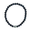 LONE ONES ロンワンズ MFSB-0001S-BTE 販売証明書カード付 イーグル ビード S ブルータイガーアイ 6mm ストーン ビーズ ブレスレット ブラック系【美品】【中古】