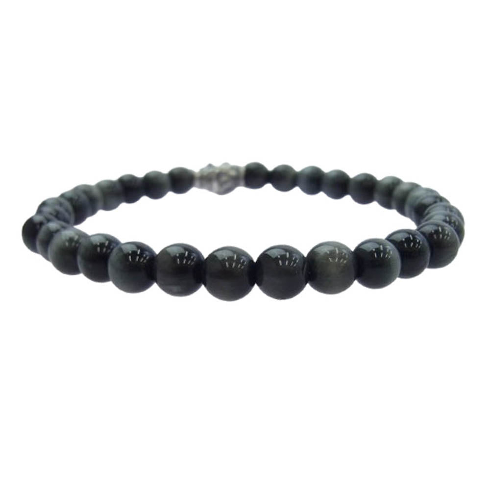 LONE ONES ロンワンズ MFSB-0001S-EE 販売証明書カード付 イーグル ビード S イーグルアイ 6mm ストーン ビーズ ブレスレット ブラック系【美品】【中古】