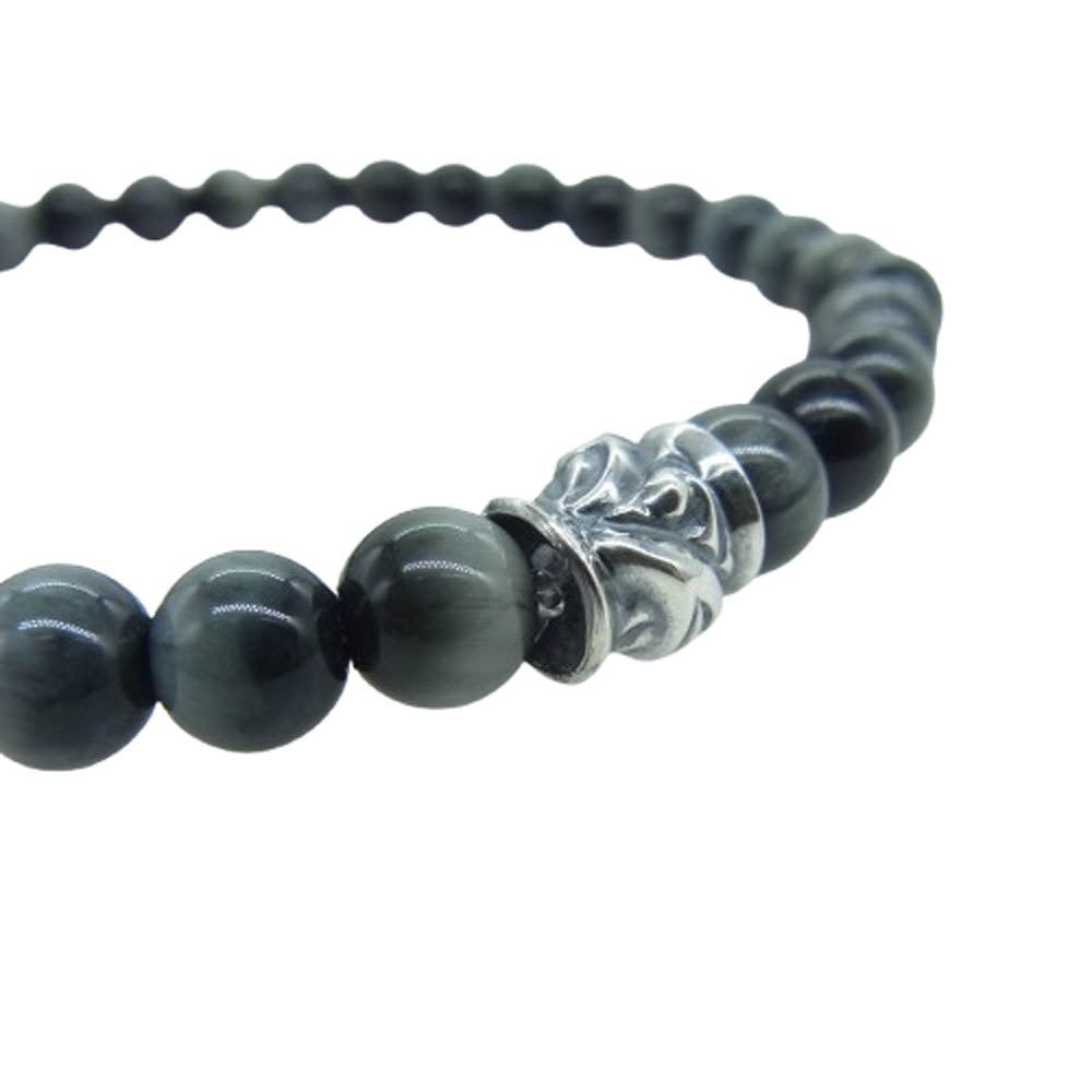 LONE ONES ロンワンズ MFSB-0002S-EE 販売証明書カード付 ホーク ビード S イーグルアイ 6mm ストーン ビーズ ブレスレット ブラック系【美品】【中古】